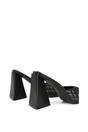 Black XY LONDON Black 'Maylin' Quilted Square Toe Sculptured Flared High Heels, Image 2 of 5