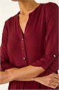 Wine Button Detail Tunic Top, Image 5 of 5