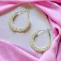 Black Large Bead Braided Boho Huggie Earrings, Image 6 of 6