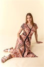 Orange Geo Contrast Print Hanky Hem Dress, Image 4 of 4