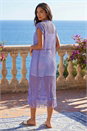 Purple Longline Shimmer Tassel Knit Kimono, Image 3 of 4