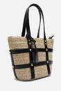 Black Alaia Small Raffia Bag with Studd Detail and Cross Body Strap, Image 2 of 5