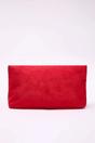 Red Soft Suede Foldover Clutch Bag, Image 4 of 4
