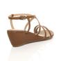 Tan AJVANI Tan Mid Wedge Heel Crossed Straps Sandals, Image 4 of 6