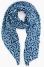Blue Sarta Blue Retro Fan Lightweight Scarf, Image 1 of 5