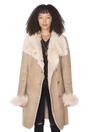 Beige Toscana Collar Merino Shearling Coat, Image 2 of 4