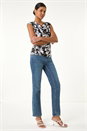 Black Abstract Cowl Neck Vest Top, Image 2 of 5