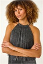 Silver Shimmer Plisse Jumpsuit, Image 4 of 5