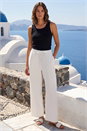 White Petite Textured Pocket Trouser , Image 1 of 4