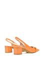 Orange XY LONDON Orange 'Selena' Slingback Mid Heels With Square Toe, Image 6 of 6