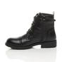 Black Low Heel Biker Ankle Boots, Image 3 of 6