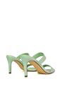 Green XY LONDON Green 'Wolf' Round Toe Double Strap Stiletto High Heel Mule Sandals, Image 5 of 5