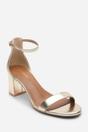 Gold Where's That From Gold Beacon Ankle Strap Block Heel Sandals, Image 3 of 6