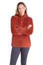 Dark Orange Teddy Fleece Quarter Zip Fleece Top, Image 1 of 5