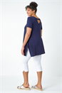 Navy Curve Plain Bar Back Stretch Top, Image 1 of 5