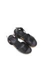 Black XY LONDON Black Platform Chunky Wedge Flatform Sandals With Ankle Strap, Image 6 of 6