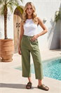 Sage Petite Stretch Crop Trousers, Image 1 of 4