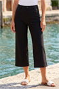 Black Cropped Stretch Culotte, Image 1 of 4