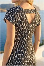 Black Abstract Spot Print Back Detail Dress, Image 4 of 4