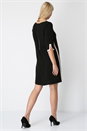 Black Contrast Trim Shift Dress, Image 2 of 5