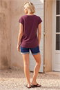 Burgundy Plain Cotton Jersey T-Shirt, Image 3 of 4
