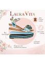 Blue Womens Durable Wedge Sandals-FACYO-75, Image 3 of 7