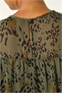 Khaki Speckled Print Tiered Top, Image 5 of 5