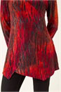 Red Zebra Print Burnout Tunic Top, Image 5 of 5