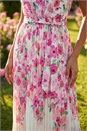 Ivory  Floral Pleated Midi Dress, Image 4 of 4