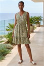 Stone Petite Paisley Tie Waist Dress, Image 3 of 4