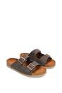 Brown XY LONDON Brown 'Star' Double Strap Buckle Up Summer Slip On Flat Sandals, Image 4 of 6