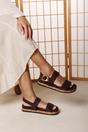 Dark Brown Where's That From Dark Brown Banyan Double Strap Flatform Sandal, Image 1 of 8