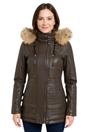 Brown Quilted Leather Parka Jacket-Bowen, Image 1 of 6