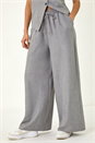 Grey Dusk Elasticated Waist Wide Leg Trouser, Image 4 of 5