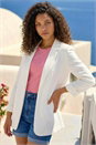 Ivory Petite Revere Collar Stretch Blazer, Image 1 of 4