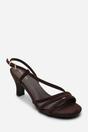 Dark Brown 'Mykonos' Mutli Strap Slingback Low Block Heel, Image 3 of 6
