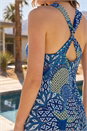 Blue Petite Twist Back Maxi Dress, Image 4 of 4