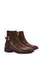 Brown XY LONDON Brown 'Ailany' Chelsea Ankle Boots Elasticated Buckle Detail, Image 3 of 6