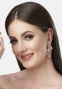 Orange Diva Collection Leafy Stud Earrings, Image 4 of 5