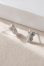Silver Sterling Silver CZ Owl Studs, Image 3 of 3