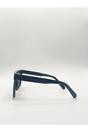 Black Black Oversized Flat Top Square Frame Sunglasses, Image 3 of 4