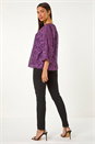Purple Zig Zag Burnout Overlay Tunic Top, Image 3 of 5