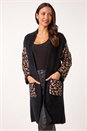Black Animal Print Jacquard Cardigan, Image 4 of 5