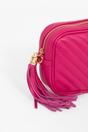 Pink Italian Leather Chevron Crossbody Bag, Image 2 of 2