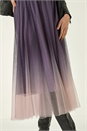 Pink Ombre Dip Dye Mesh Layered Skirt, Image 5 of 7