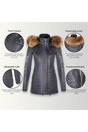 Blue Quilted Leather Parka Jacket-Bowen, Image 3 of 7
