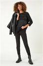 Silver Animal Print Hotfix Stretch Top, Image 1 of 5