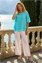 Aqua Double Layered Tunic Top, Image 2 of 4