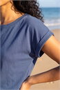 Denim Plain Stretch Cotton Jersey T-Shirt, Image 4 of 4