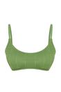 Green Textured Padded Bralette Bikini Top, Image 2 of 4